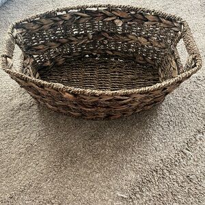 Woven Basket with Handles. Home decor fall accents